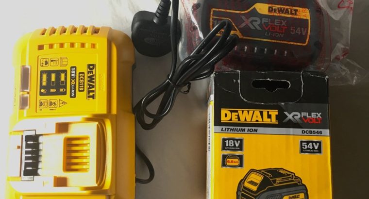 Dewalt DCB546 54V 6.0Ah FLEXVOLT 2x Battery Pack + Charger NEW