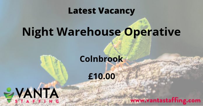 Night Warehouse Operative Job in Colnbrook, UK